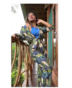 Conjunto de pijama de algodón ultrasuave para mujer, vestido de noche verde con pantalones cortos, camisa, pantalones para ropa de dormir de primavera y verano - Product Image 1