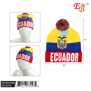 Personalizable 10 \ "X 8,5 \" Ecuador Winter Beanie Hat Carácter 72PCS/CS para usar Características de invierno Diseñador de diseño personalizado - Product Image 1