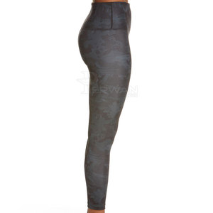 Mallas de Yoga de alta calidad hechas a medida para mujer con cierre de cintura elástica de patrón sólido-Venta al por mayor - Product Image 4