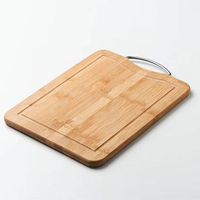 Planche à découper en bambou pour la cuisine avec poignée, plateau en bois pour fruits et aliments, pour couper le steak et le pain