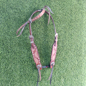 Bride occidentale perlée à une oreille en cuir de course de chevaux avec exportateurs indiens sculptés à la main au meilleur prix - Product Image 6