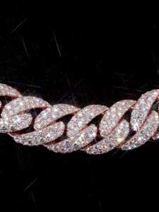 14mm Rhodium Mosaïque Ensemble Cubain Lien Chaîne VVS Moissanite Pierres Passes Diamant Testeur 925 Argent Sterling Cadeau Fête Bijoux 35 - Product Image 6