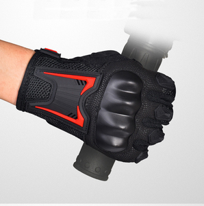 Guantes de Carreras Negros y Rojos de Verano, con Protección para los Nudillos, Transpirables, de Malla, Impermeables, con Pantalla Táctil, para Motocross - Product Image 3