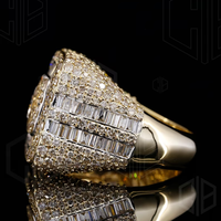 Bague en diamant simulé de laboratoire, bague hip-hop sertie de diamants, bague large pour rappeurs, pour hommes