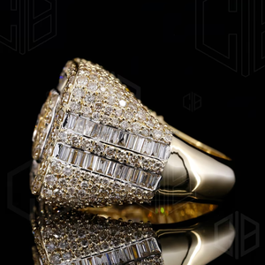 Anillo de Diamantes Simulados de Laboratorio, Anillo Hip Hop con Incrustaciones, Anillo Ancho para Raperos, para Hombre - Product Image 5