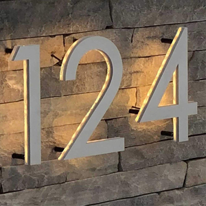 Waterproof Illuminated Solar Powered House Number Address <b>Door</b> Sign <b>Plate</b> with Led Light for Outside - Product Image 2