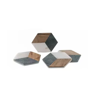 Stone Marble <b>Coasters</b> with Narrow Wood Inlay Stylish <b>Drink</b> <b>Coasters</b> Premium <b>Coasters</b> for Home Table Decor Hot Selling - Product Image 5