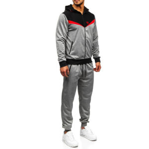 Venta al por mayor personalizado 100% poliéster hombres ropa deportiva transpirable cremallera completa manga larga invierno chándal conjuntos de talla grande - Product Image 6