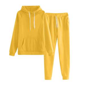 Ensemble 2 pièces à épaules tombantes pantalon de jogging Sweat-shirt avec pantalon de survêtement Sweat à capuche vierge surdimensionné - Product Image 2