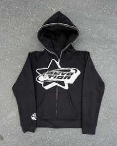 2023 logotipo personalizado 3D puff impresión Sudadera con capucha hombres de alta calidad casual de gran tamaño cremallera completa Sudadera con capucha hombres - Product Image 5