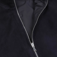 Blouson Bomber en Daim pour Homme, Col Montant, Fermeture Éclair, Couleur Unie, Coupe Droite, Poches, Idéal Automne