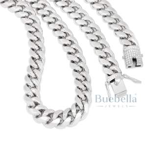 16 \ "Miami Iced Out Cuban Chain 925 Sterling Silver con Moissanite Diamond Embellecimiento Hiphop Cuban Link Jewelry - Product Image 2