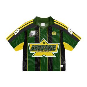 OEM Vintage Streetwear Soccer Jersey Hommes Surdimensionné Style Américain Unisexe Mesh Matériel Football Top pour les Vêtements d'Équipe Personnalisés - Product Image 5