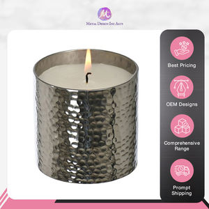 Colección única de velas de cera de soja de contenedor de plata de acero inoxidable de diseño moderno elegante para decoración navideña del hogar - Product Image 4