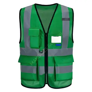 New High Visibility Reflective Vest Zipper Latest Hot Selling Reflective Vests Wholesale Construction Workwear Safety Vest