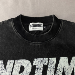 T-shirts personnalisés pour hommes 100% coton surdimensionné à épaules tombantes Streetwear t-shirt Vintage Wash Boxy t-shirt pour hommes - Product Image 4