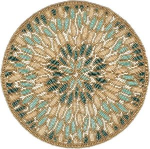 ที่รองจานลูกปัดทรงกลมทำด้วยมือสำหรับโต๊ะอาหารของตกแต่งคริสต์มาสงานเลี้ยงสังสรรค์ในครอบครัว - Product Image 1