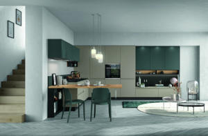 Professional Stylish Fully Customized <b>Kitchen</b> Cabinets Made in Italy with Lacquer Laminated Finish Wood Material Retail Export - Product Image 2