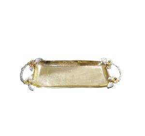 Plateau de service décoratif en métal et acier avec travail antique Conception de feuilles gaufrées Forme ronde Qualité authentique pour le service - Product Image 5