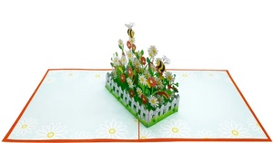 Top Tendance 3D Daisy Garden Pop Card Artisanat en papier 3D fait à la main du Vietnam Conception personnalisée avec style d'amour pour cadeau d'anniversaire - Product Image 3