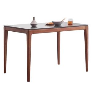 Dining <b>Table</b> Made of <b>Solid</b> Teak <b>Wood</b> Frame with Finish Color Dark Brown for Indoor and Outdoor Use - Product Image 4