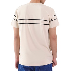 T-shirt vierge 220 g/m² coupe ample longue décontractée à motif col rond 100 % coton extensible vente en gros à bas prix pour hommes - Product Image 3