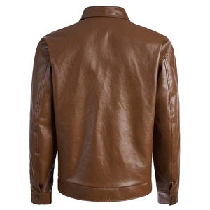 Moda personalizada nueva llegada de alta calidad chaqueta de cuero de Moda hombre nueva moda hombres PU chaqueta de cuero hombres al por mayor - Product Image 2