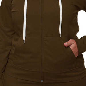 Nardon Apparel Custom Two Piece Loungewear Sweatsuit Winter <b>Fleece</b> Knit <b>Sweater</b> Stacked Pants Hoodie Tracksuit Set for Women - Product Image 5