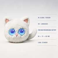 Robot Kucing AI Interaktif untuk Meja Kerja, Asisten Suara, Mata Animasi TFT, untuk Anak-anak dan Dewasa