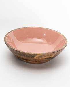 Cuenco de esmalte de madera de mango hecho a mano, utensilios de cocina rústicos duraderos para servir ensalada, fruta o Plato decorativo - Product Image 3