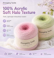 Fil à crocheter 200g 100% Acrylique, à dégradé long, effet boule magique, teint en boule, auto-dégradé ombré, pour couverture bouquet d'hortensias, OEM ODM
