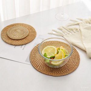 Wholesale Eco-Friendly Natural Ratan Bamboo <b>Wicker</b> <b>Placemats</b> Floral Style Flower Design for Dining Table Center Made in Viet Nam - Product Image 5