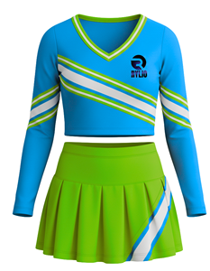 Uniforme de pom-pom girl personnalisé pour femmes filles ensemble deux pièces haut et jupe avec logo en gros équipe Cheer tenues vêtements de danse - Product Image 2