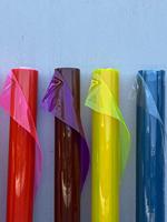 Rouleaux de film PVC souple transparent rouge et rose en gros |   Feuille de vinyle plastique néon corail pour la fabrication de sacs |   Premium Haute Fréquence Simple