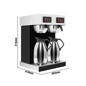 Cafetera Comercial de Acero Inoxidable con Filtro, 2 Termos, Capacidad de Caldera de 2.0L, 3.8kW, Relleno Manual, Fácil de Usar - Product Image 2