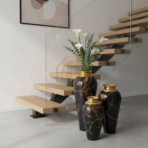 Florero de Piso Metálico, Estilo Diseñador, Impresión de Mármol Negro Esmaltado, Decoración Elegante para el Hogar y Bodas, Suministro al por Mayor - Product Image 6