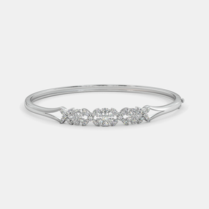 Diamond <b>Bangle</b> Engagement <b>Bracelet</b> in <b>Silver</b> 3.00ct Moissanite Diamonds for Gift Made of 925 Sterling <b>Silver</b> - Product Image 5