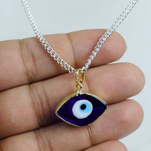 Gold-Plated Turkish Evil Eye Pendant <b>Charm</b> 20mm Islamic Religious Jewelry - Product Image 2