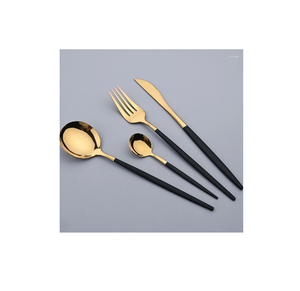 Fourchette en laiton cuillère or argenterie ensemble de couverts en acier inoxydable or martelé ensemble de couverts 3 pièces vente chaude - Product Image 4