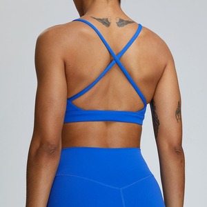 Logo personnalisé pour femmes Gym Workout Fitness Soutien-gorge Cross-Strap Respirant Sexy Backless Design Vente en gros pour les amateurs de sport Yoga - Product Image 5