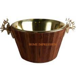 Vintage Nouvel arrivage Décoration de table Barware Maison et hôtel Fête Vin Seau à glace Qualité première Forme ronde Seau à vin en métal - Product Image 4