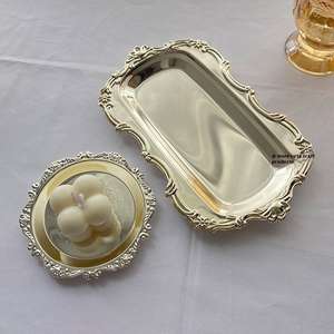 Ensemble de plateaux de service décoratifs en métal de qualité supérieure avec bordure élégante pour table à manger, bar à café, décoration intérieure, cadeau, hôtel, restaurant, élite - Product Image 6