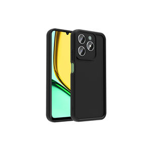 Coque en silicone noir mat de qualité supérieure avec motif ananas, anti-traces de doigts, électroplaquée, protection spéciale de l'appareil photo pour Realme C61/C21 - Product Image 1