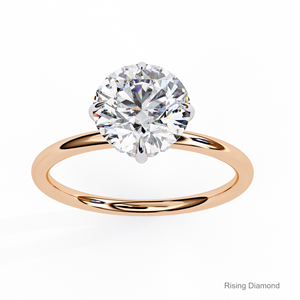 Anillo de aniversario de compromiso de diamante CVD de oro rosa de corte redondo de 1,9 quilates de quilates, regalo para ella - Product Image 3