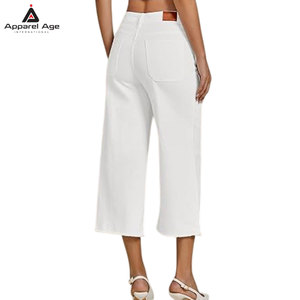 Jeans capri transpirables para mujer al por mayor con MOQ bajo, diseño personalizado, últimos modelos de jeans capri para mujer para venta en línea - Product Image 3