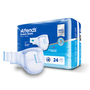 Pañales para Adultos Attends Stretch Brief con Absorbencia Máxima M/R, Soluciones para Incontinencia con Paneles Laterales Elásticos (Cintura: 31"-52") - Product Image 5