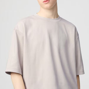 Airism algodón camiseta de gran tamaño hombres AIRism algodón de gran tamaño Ringer cuello redondo camisa Casual Streetwear camisetas de peso pesado - Product Image 4