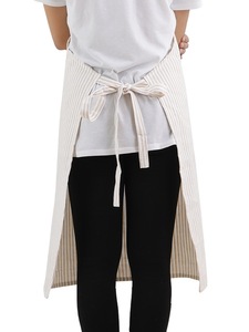 Tablier à bavette teint en fil de coton 100%, bavoir à la taille gris, cuisine salon de coiffure jardin barbecue PE LDPE PU PVC Denim tissu polyester - Product Image 4