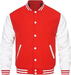 Chaquetas para hombre Chaqueta para hombre Patchwork Premium Varsity Letterman Bomber Jacket College Baseball Style Streetwear Moda cálida - Product Image 1