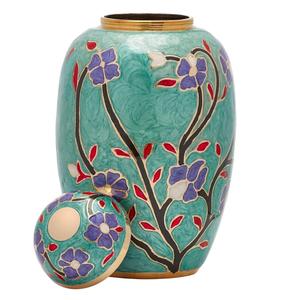 Urnas de cremación de latón macizo, fabricante de urnas de cremación personalizadas con grabado de flores, urnas conmemorativas de estilo americano para cenizas - Product Image 6